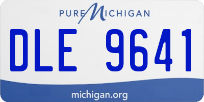 MI license plate DLE9641