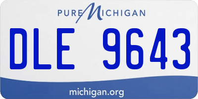 MI license plate DLE9643