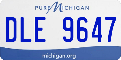 MI license plate DLE9647