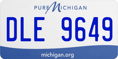MI license plate DLE9649