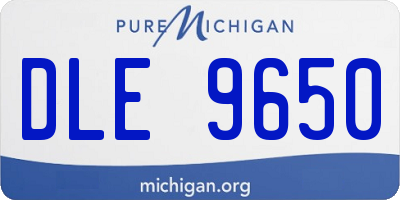 MI license plate DLE9650