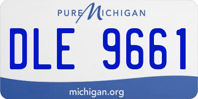 MI license plate DLE9661