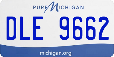 MI license plate DLE9662