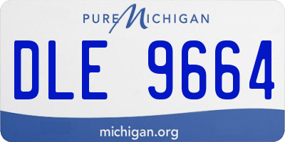 MI license plate DLE9664