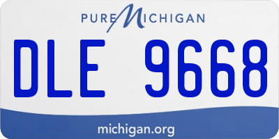 MI license plate DLE9668