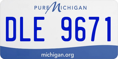 MI license plate DLE9671