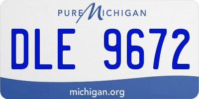 MI license plate DLE9672