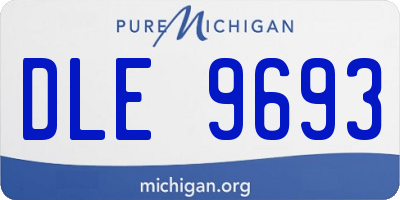 MI license plate DLE9693