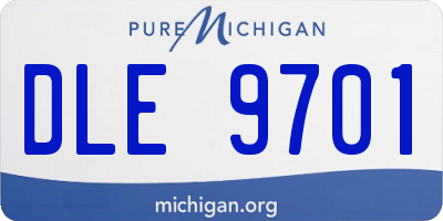 MI license plate DLE9701