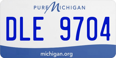 MI license plate DLE9704