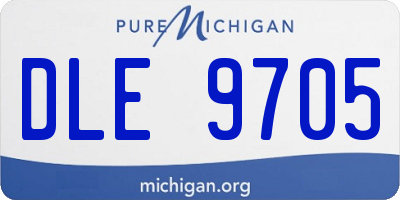 MI license plate DLE9705