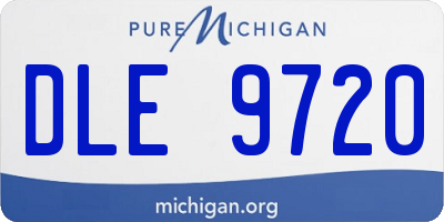 MI license plate DLE9720