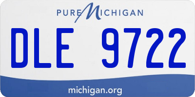 MI license plate DLE9722