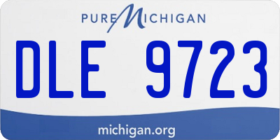 MI license plate DLE9723