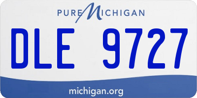 MI license plate DLE9727