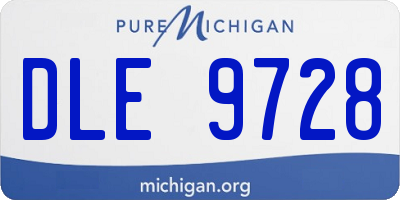 MI license plate DLE9728
