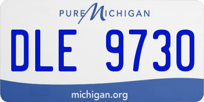 MI license plate DLE9730