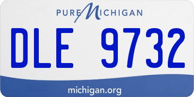 MI license plate DLE9732