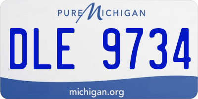 MI license plate DLE9734