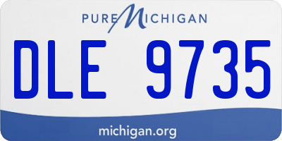 MI license plate DLE9735