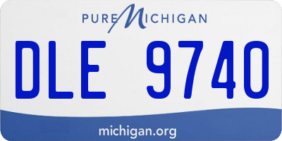 MI license plate DLE9740
