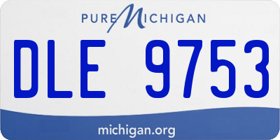 MI license plate DLE9753