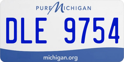 MI license plate DLE9754