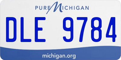 MI license plate DLE9784