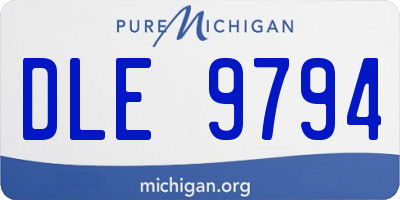 MI license plate DLE9794