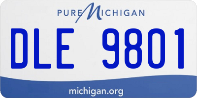 MI license plate DLE9801