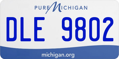 MI license plate DLE9802