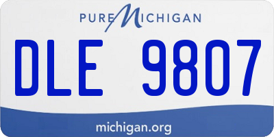 MI license plate DLE9807
