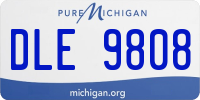 MI license plate DLE9808