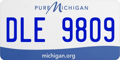 MI license plate DLE9809