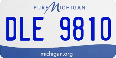 MI license plate DLE9810