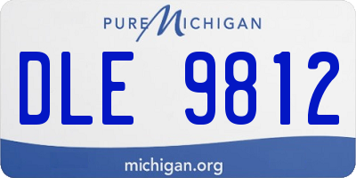 MI license plate DLE9812