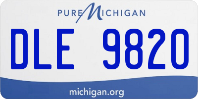 MI license plate DLE9820