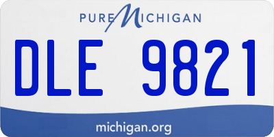 MI license plate DLE9821