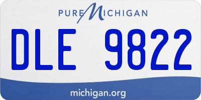 MI license plate DLE9822