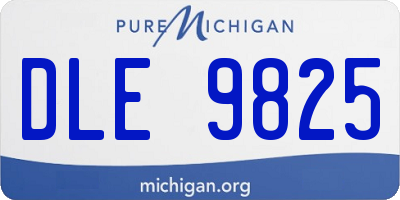 MI license plate DLE9825