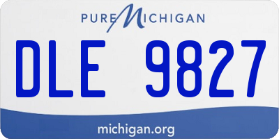 MI license plate DLE9827