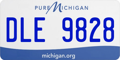MI license plate DLE9828
