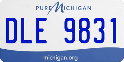 MI license plate DLE9831