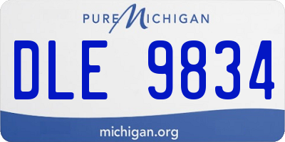 MI license plate DLE9834