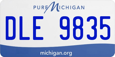 MI license plate DLE9835