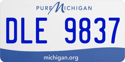 MI license plate DLE9837
