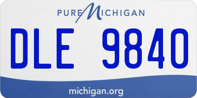 MI license plate DLE9840
