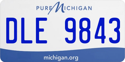 MI license plate DLE9843