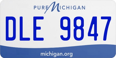 MI license plate DLE9847