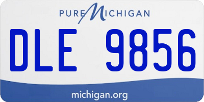 MI license plate DLE9856